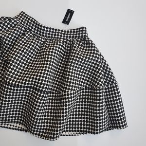 Express Black and White Polka Dot A-Line Skirt